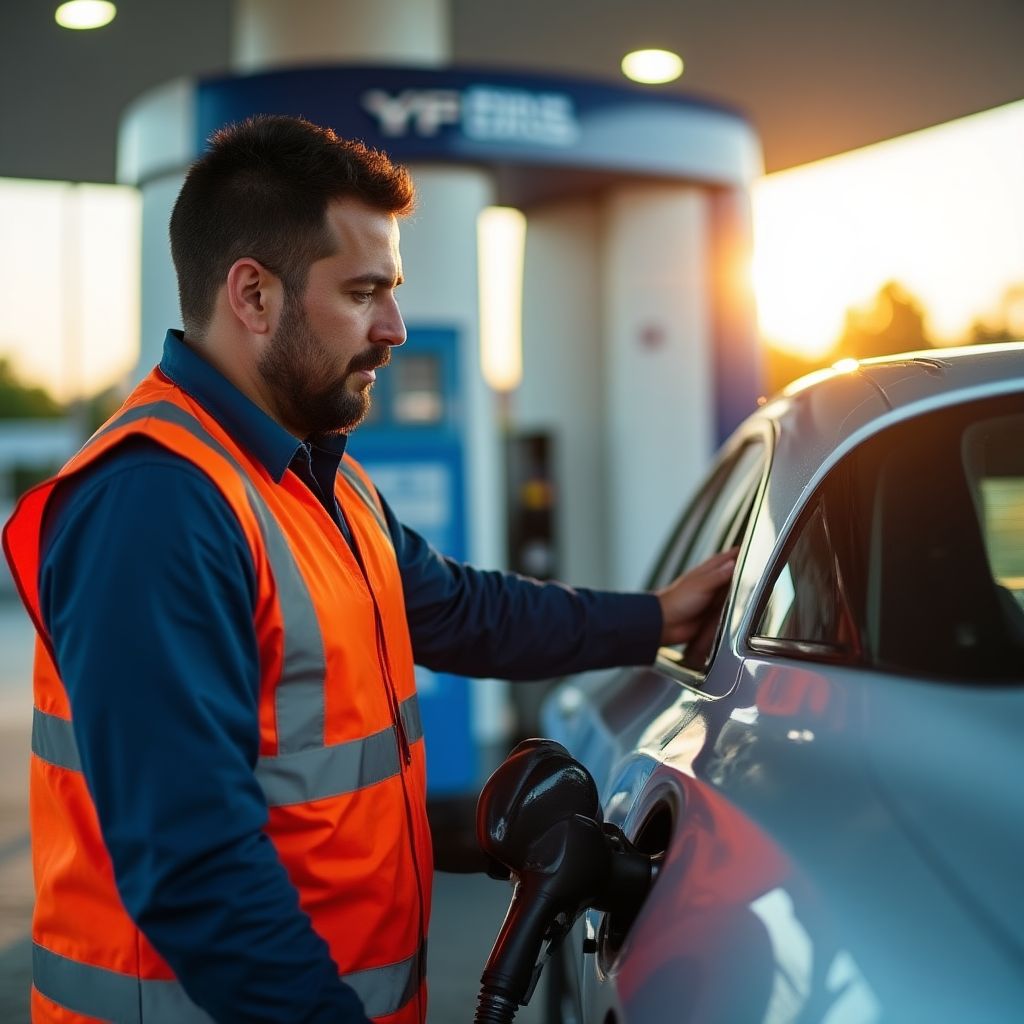 Cliente cargando combustible